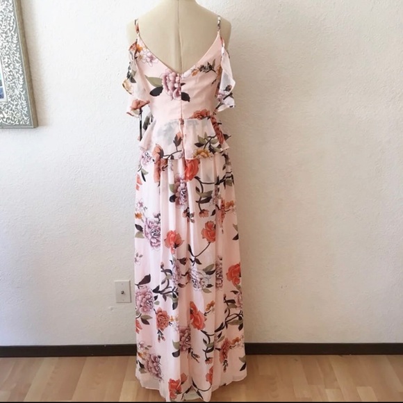 Lulus Blush Pink Maxi Floral Ruffle Dress - Picture 4 of 5